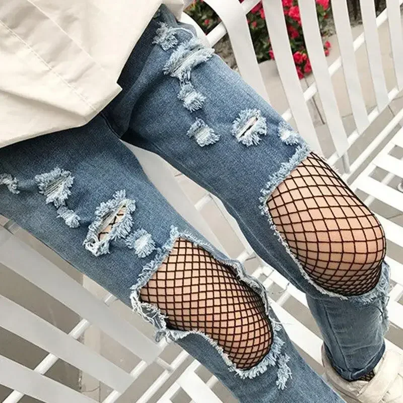 Kids Fashion Fishnet Tights Children Black Net Grid Pantyhose Stocking Stuffers Baby Girls Mesh Stockings thumbnail 5