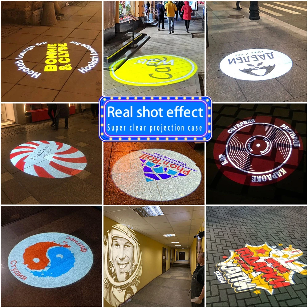 Advertising Gobo Projector Custom Logo Lights Outdoor LED Projector Ip67 Hd Rotating Customize Logo Projector Door Light Wedding thumbnail 4