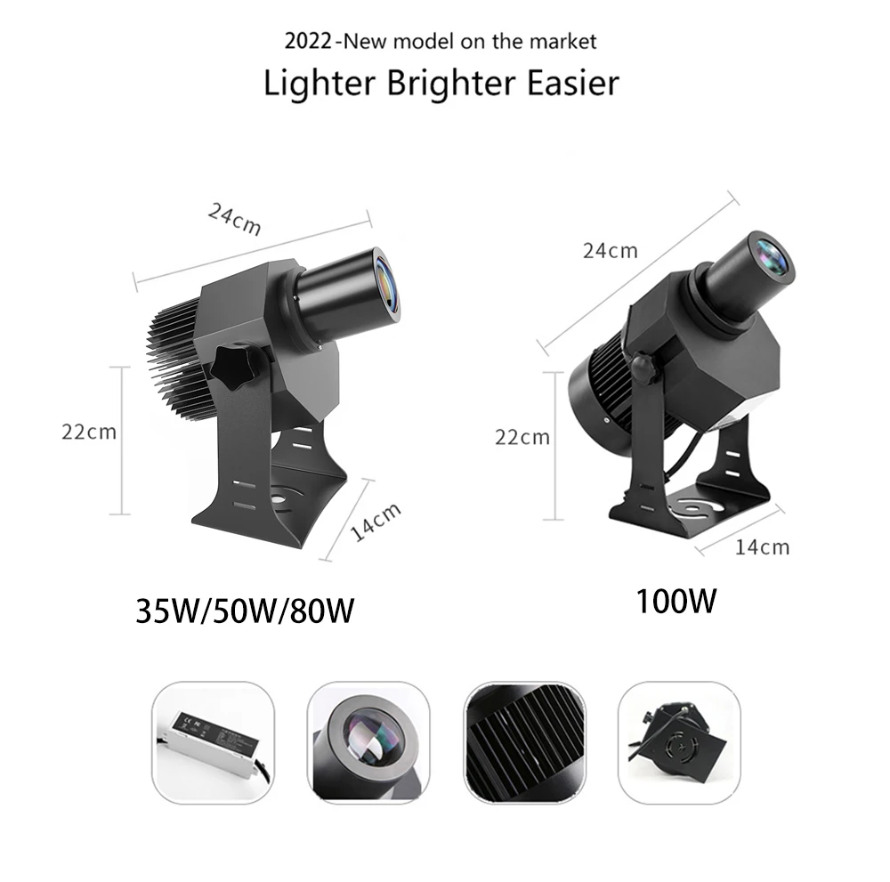 Advertising Gobo Projector Custom Logo Lights Outdoor LED Projector Ip67 Hd Rotating Customize Logo Projector Door Light Wedding thumbnail 3