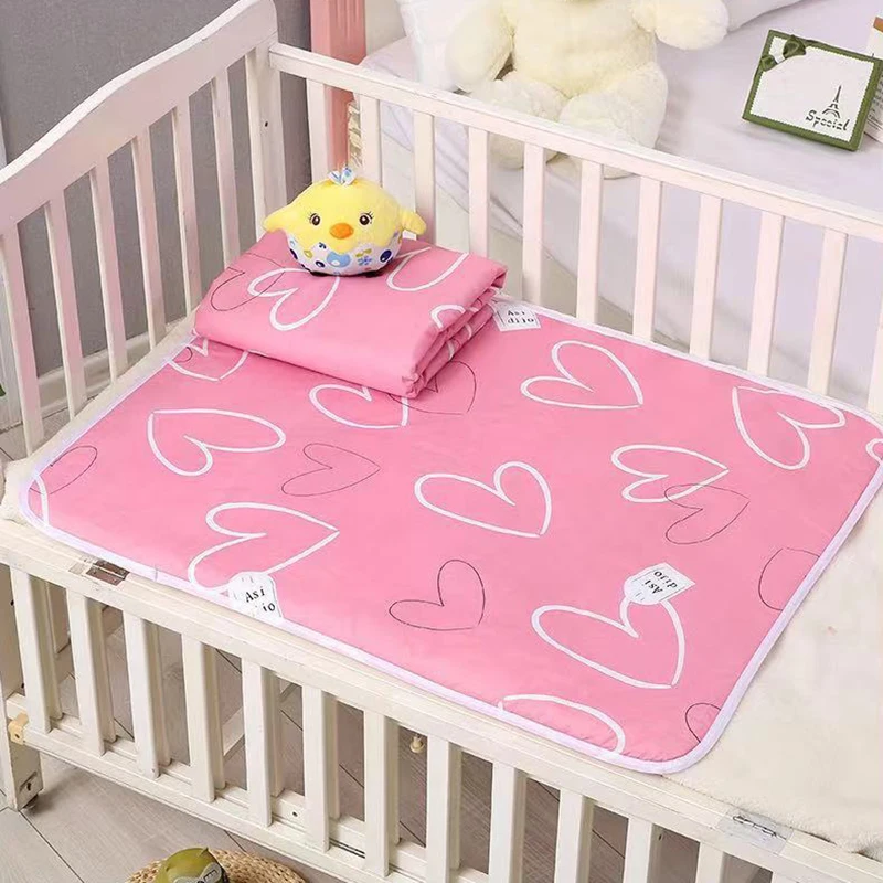 Baby Urine Changing Mat Waterproof Reusable Infant Change Diaper Pad Washable Newborn Bed Nappy Mattress Crib Sheet Cotton Mat thumbnail 2