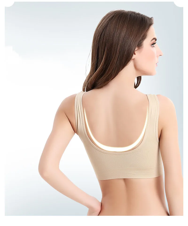 S-3XL Sports Yoga Bra Women Seamless Sexy Push Up Sleep Brassiere Underwear Fitness breathable Vest sports GYM Plus Size Bra thumbnail 3