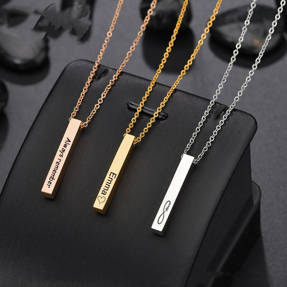 Personnalisé Bracelet for Women Custom Necklace Bar Engraved Name Text Mantra Bangle Cuff Stainless Steel Jewelry for Women Gift thumbnail 3