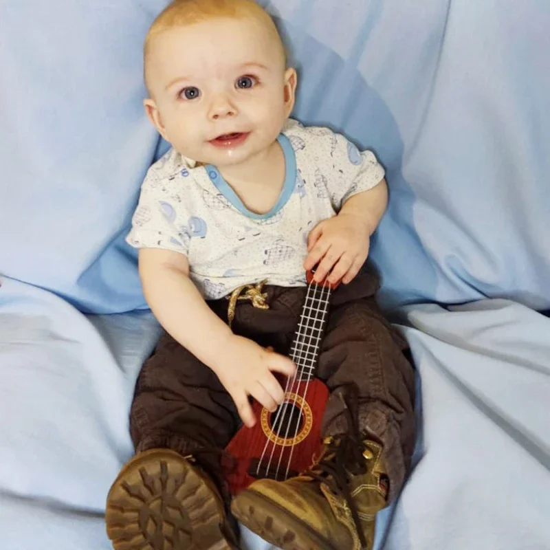 Mini Guitar 4 Strings Classical Ukulele Guitar Toy Musical Instruments for Kids Children Beginners Early Education Small Guitar thumbnail 5
