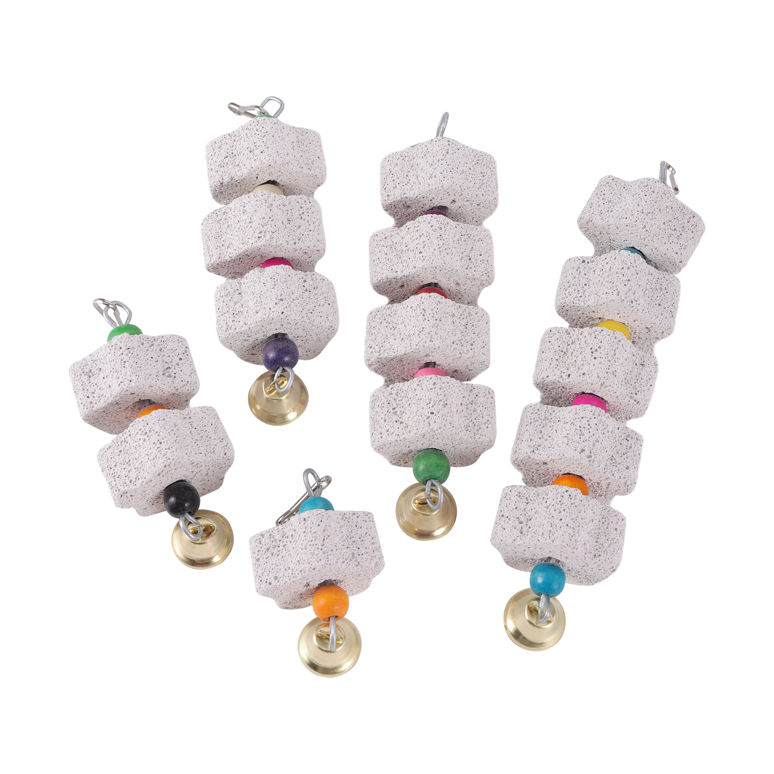 Stone Mineral for Ornament Parrot Pet Supplies Bird Cage Toy Grinding Stone Flower Shape Chew Bite Hang Style Parakeet Toy 1Pc thumbnail 3