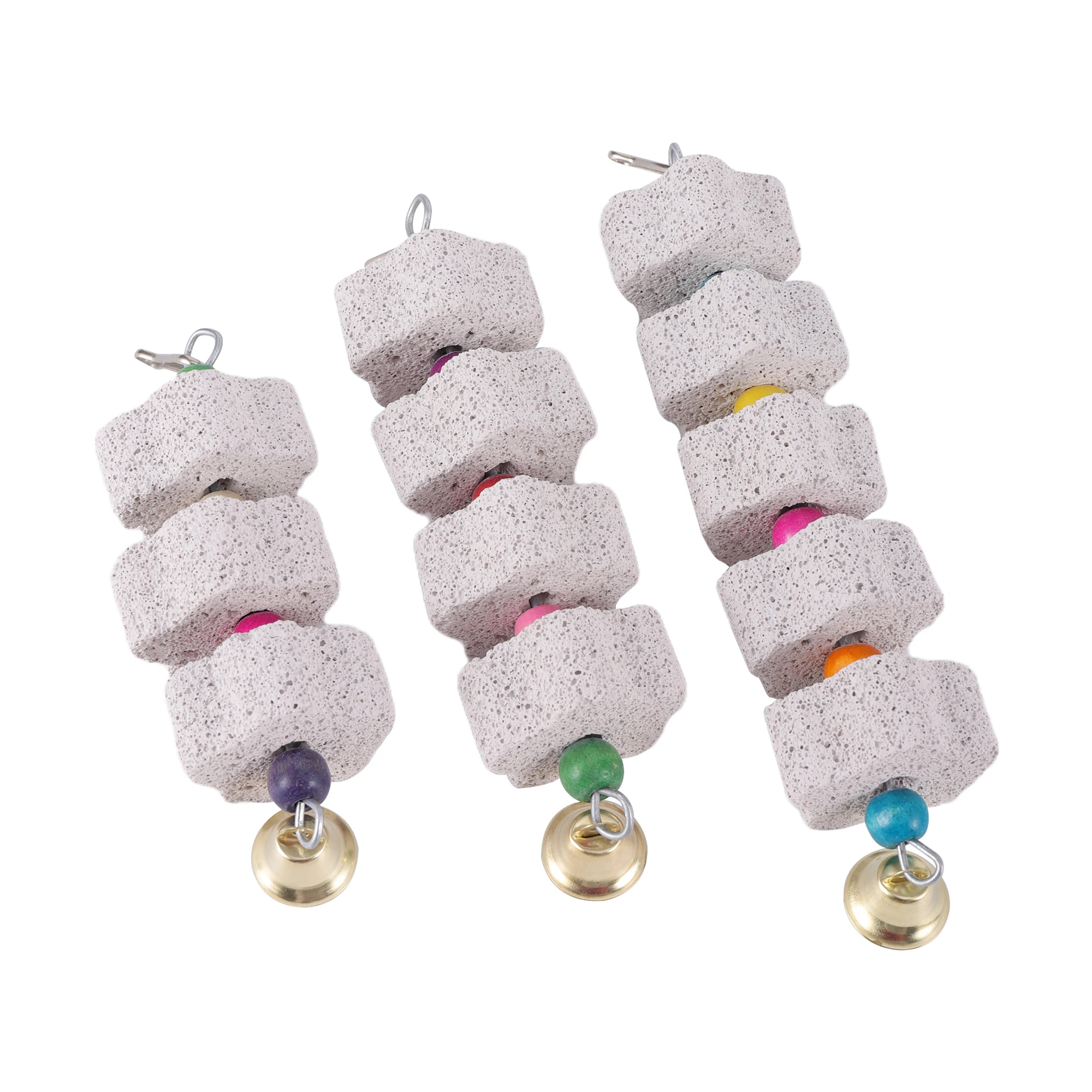 Stone Mineral for Ornament Parrot Pet Supplies Bird Cage Toy Grinding Stone Flower Shape Chew Bite Hang Style Parakeet Toy 1Pc thumbnail 6