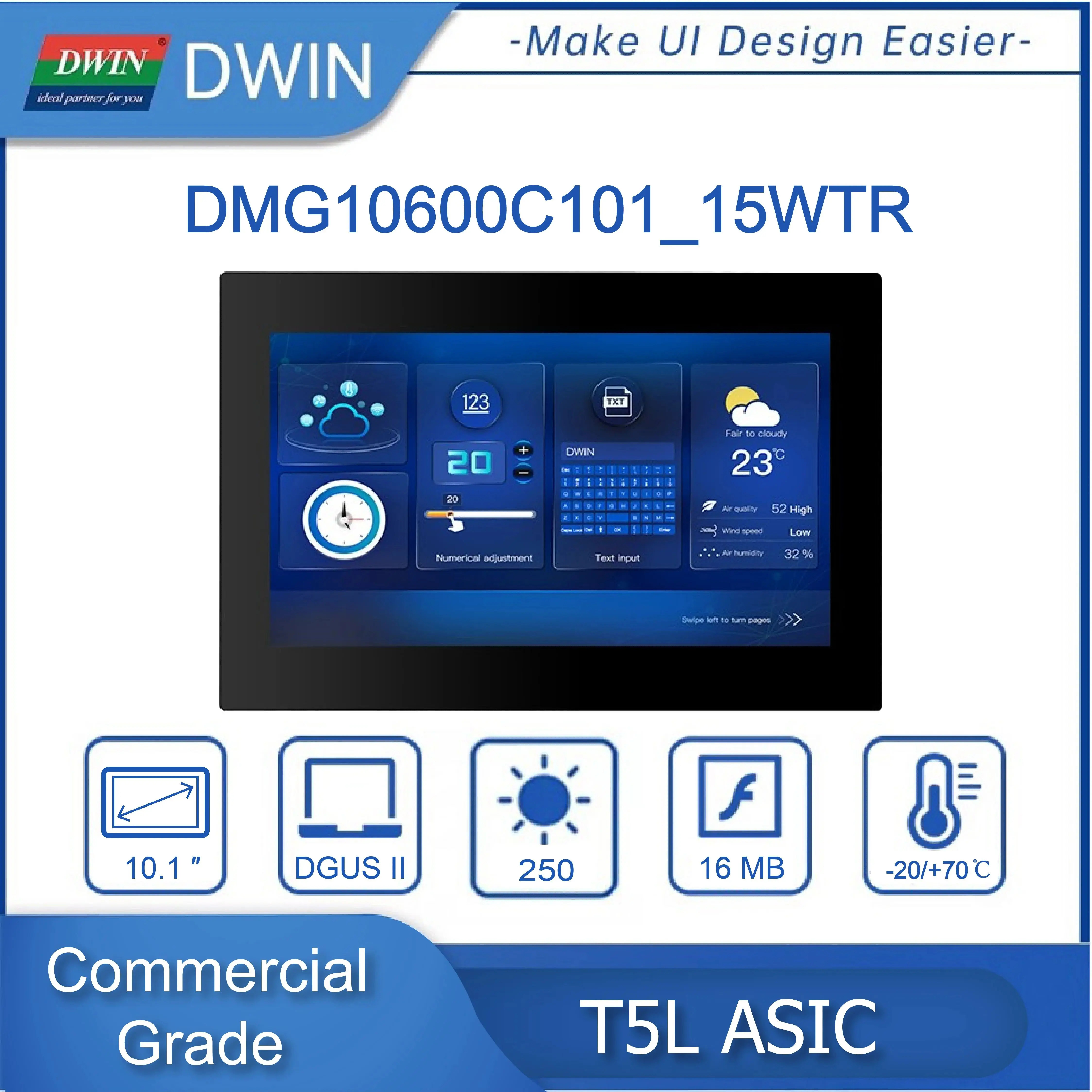 DWIN 4.3/7.0/10.1 DGUS2 Commercial Grade  HMI LCD Display Resistive Touch Screen With Shell Connect With PLC/Arduino/STM32 thumbnail 3
