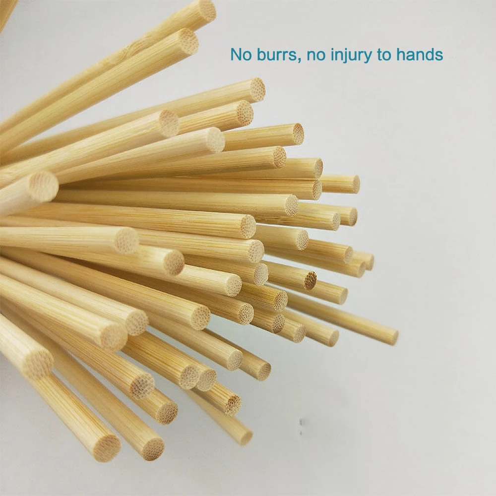 50PCS Multi-size Round Square Bamboo Sticks DIY Handcraft Making Modeling Materials Handmade building model materials 30cm long thumbnail 2
