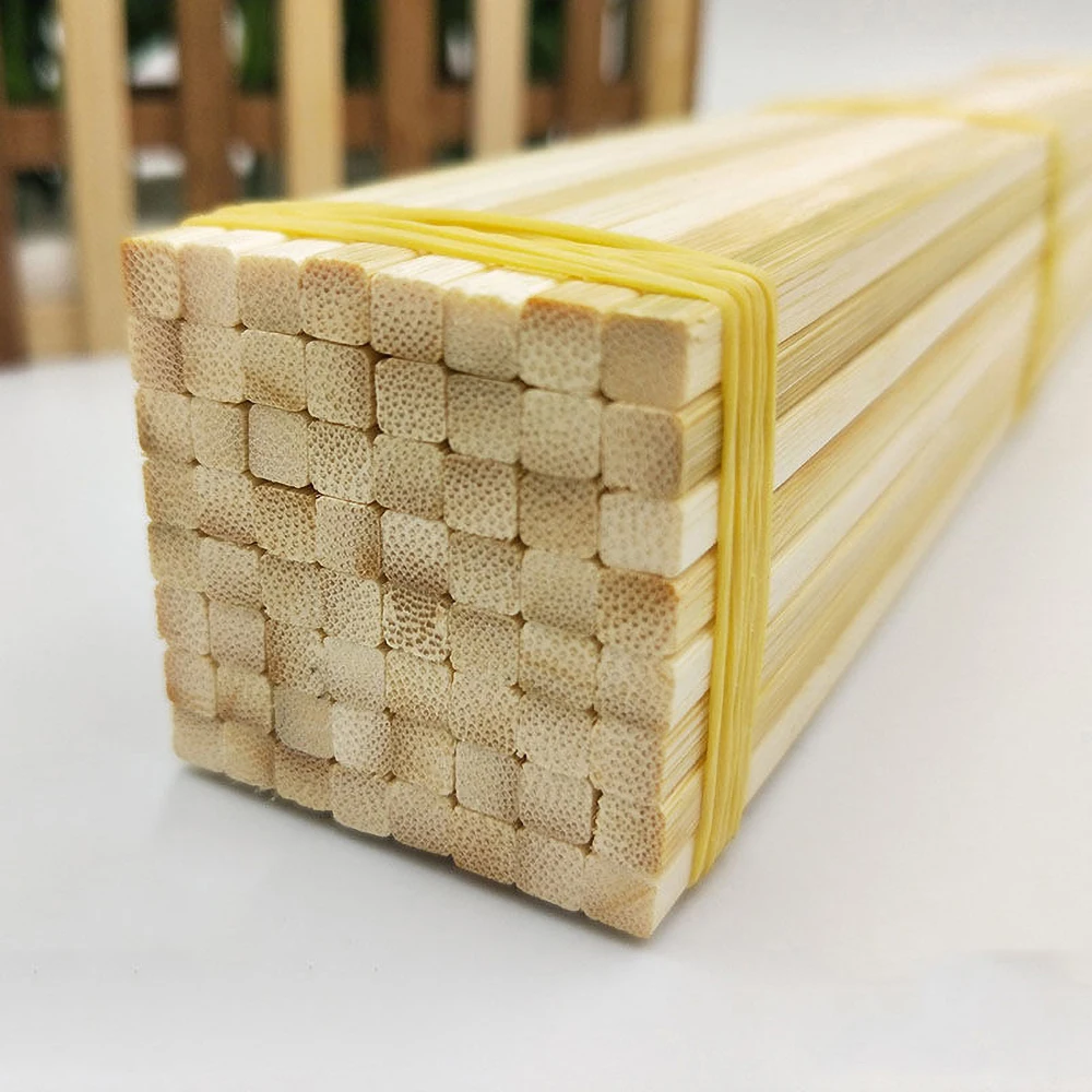 50PCS Multi-size Round Square Bamboo Sticks DIY Handcraft Making Modeling Materials Handmade building model materials 30cm long thumbnail 6
