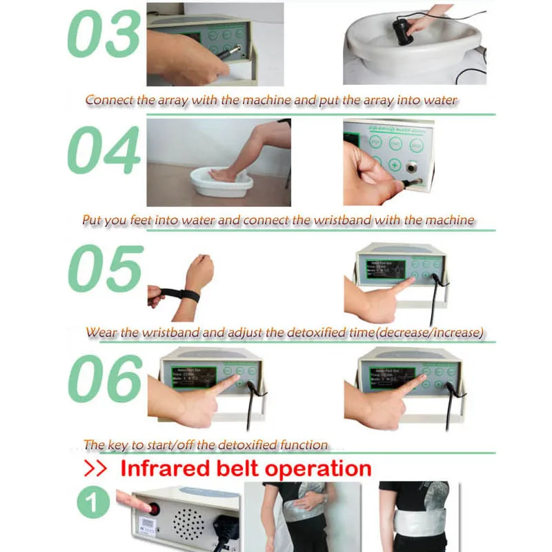 Detox Foot Bath Arrays Ionic Cleanse Round Stainless Steel Array Aqua Spa Foot Massage Relief Tool Far Infrared Heating Belts thumbnail 6