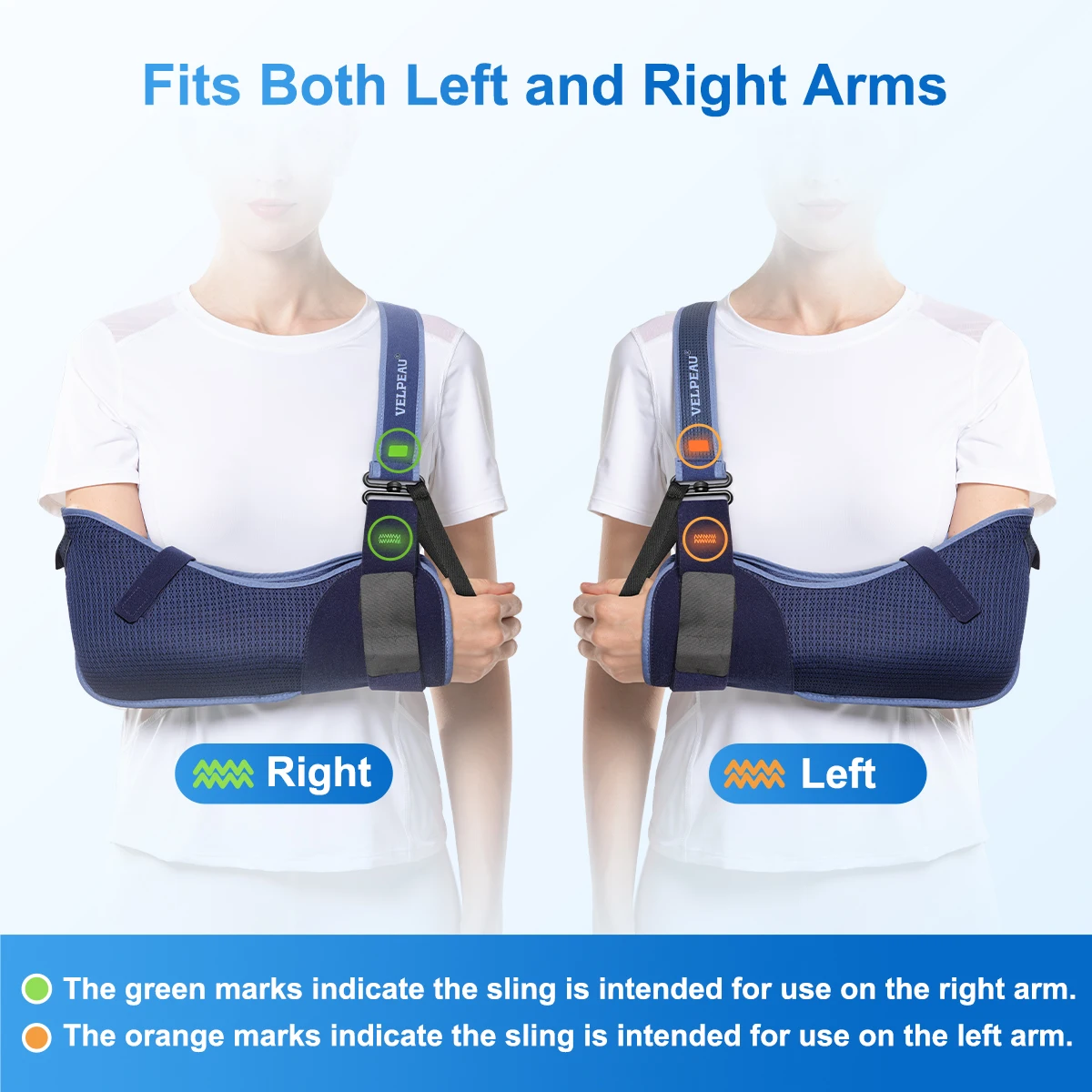 VELPEAU Arm Sling for Rotator Cuff Injury, Broken Hand and Elbow Dislocation, Medical Shoulder Immobilizer Fits Left & Right Arm thumbnail 5