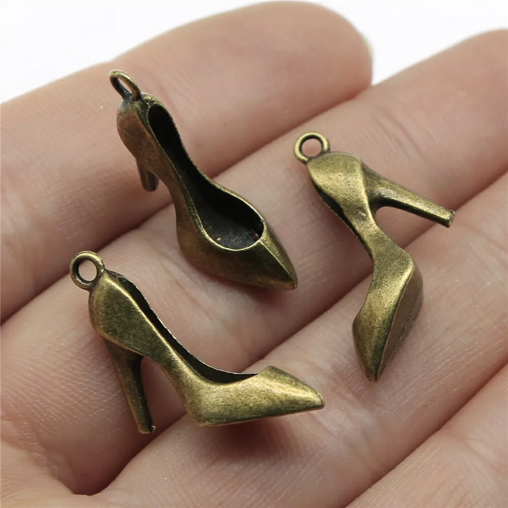 10pcs Women Shoes Charms High Heels Sandals Boots Embroidered Shoes Charms For DIY Bracelet Making Keychain Making thumbnail 6