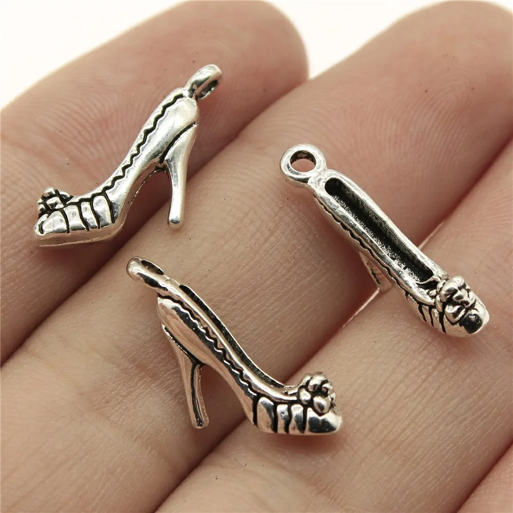 10pcs Women Shoes Charms High Heels Sandals Boots Embroidered Shoes Charms For DIY Bracelet Making Keychain Making thumbnail 3