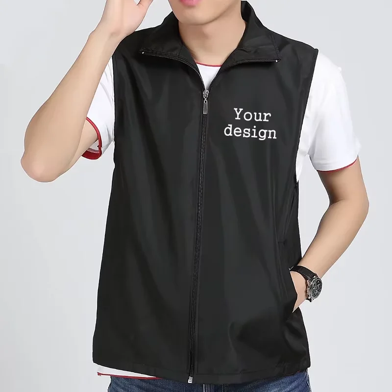 Customized/designed logo vest personality logo text casual vest clothes men and women work clothes uniform jacket tops