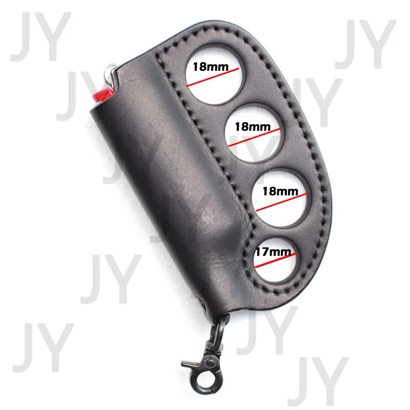 Outdoor Camping Self-defense Lighter Storage Leather Case, Portable Multi-purpose Fighting Keychain thumbnail 2