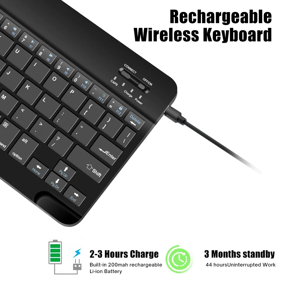 Tablet Wireless Keyboard For iOS Android Windows For iPad Samsung Xiaomi Huawei Teclado Bluetooth-compatible Keyboard and Mouse thumbnail 2