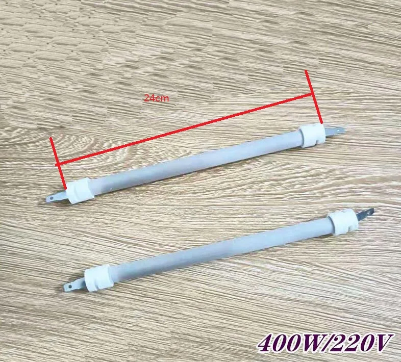 Electric Heater Parts Plug Type Quartz Heating Tube 24cm