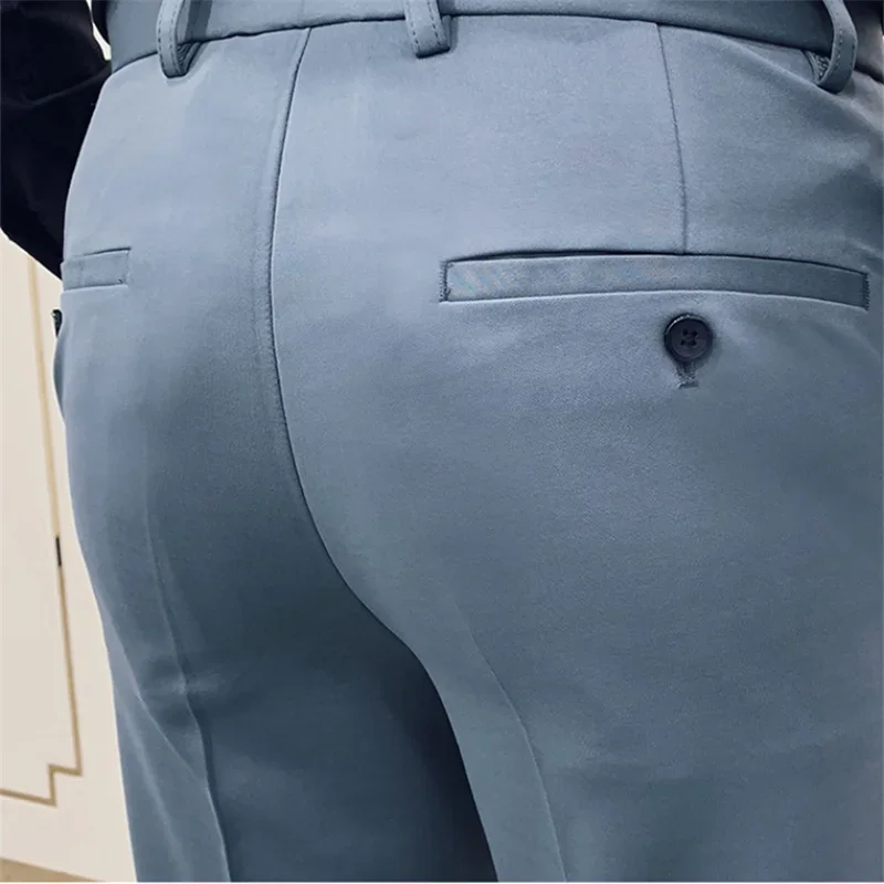 Spring 2026 Mens Casual Slim Fit Dress Pants Streetwear Suit Pants Men High Quality Office Pants All Match ankle Length Trousers thumbnail 6