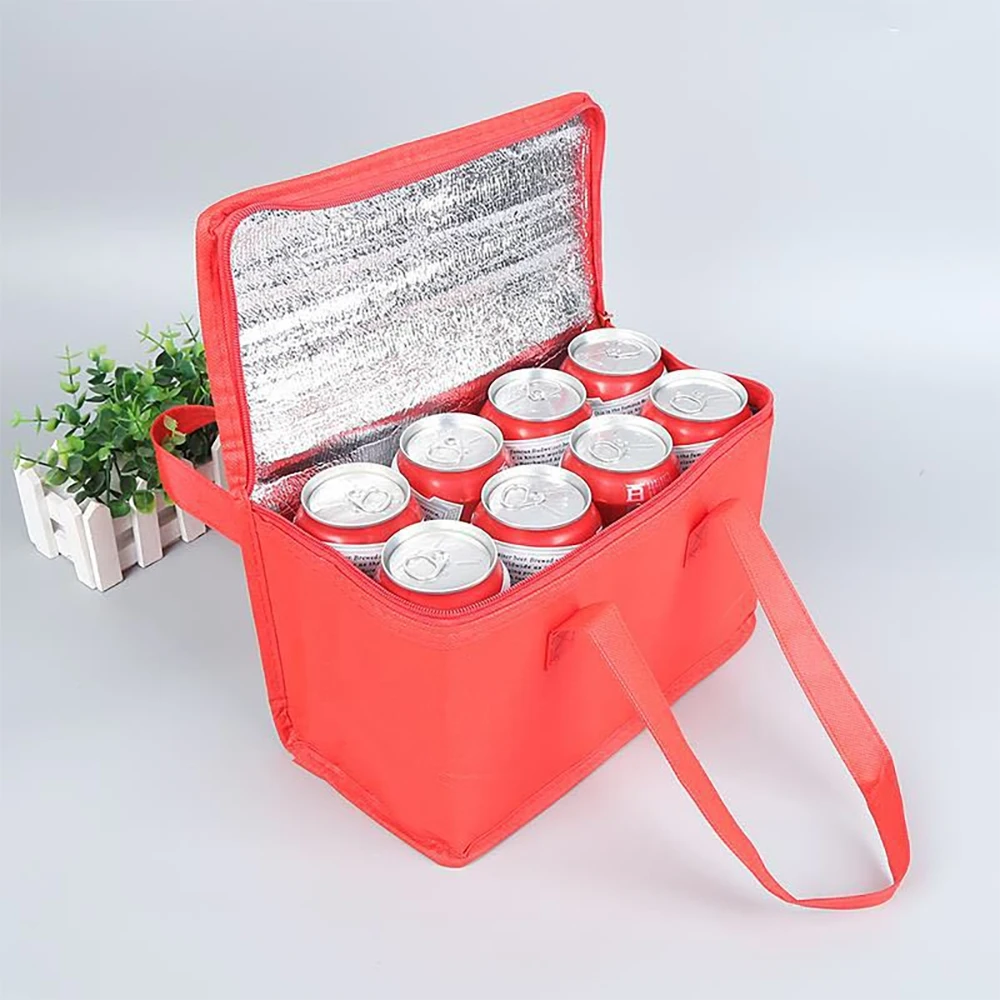 Portable Lunch Cooler Bag Folding Insulation Picnic Ice Pack Food Thermal Bag Drink Carrier Insulated Bags Food Delivery Bag thumbnail 5