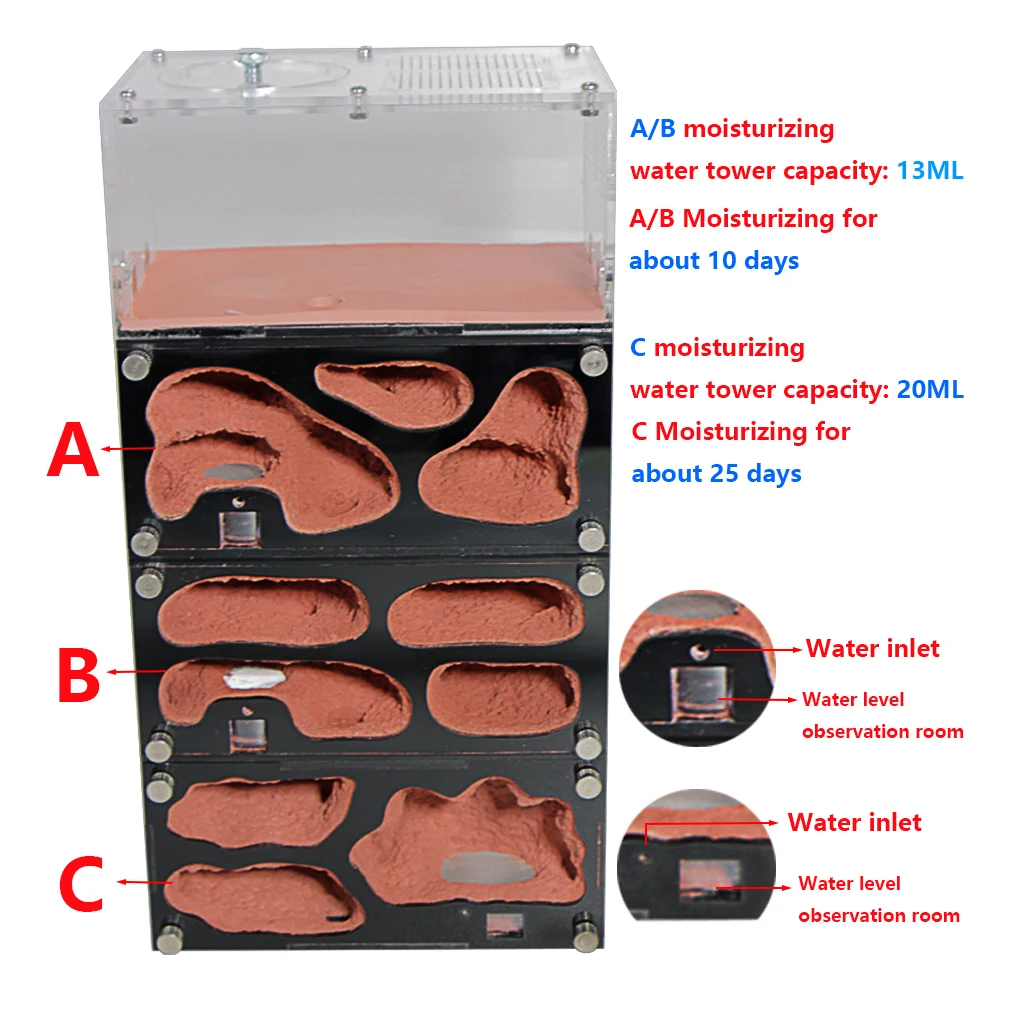 Acrylic Ant Farm Temperature Control Concrete Ant Nest Infinite Expansion Insect House Colony Drinker Anthill Kit Accessories thumbnail 4