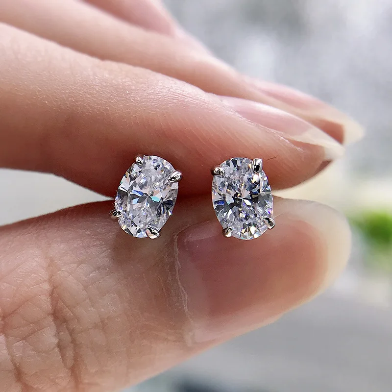 CAOSHI Simple Shiny Oval-shaped CZ Earrings for Female Graceful Lady Versatile Accessories Classical Elegance Women's Jewelry thumbnail 2