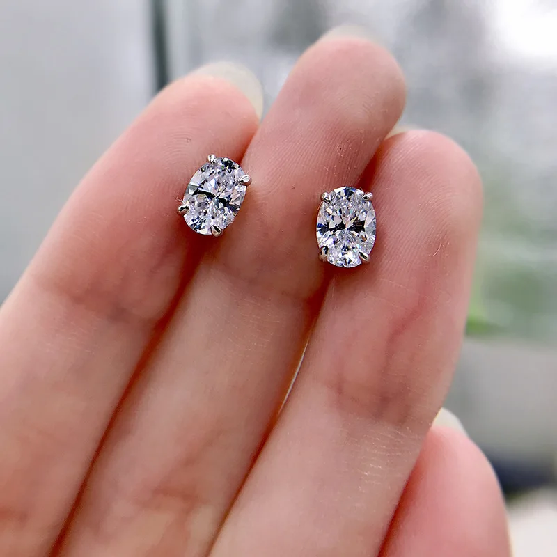 CAOSHI Simple Shiny Oval-shaped CZ Earrings for Female Graceful Lady Versatile Accessories Classical Elegance Women's Jewelry thumbnail 3