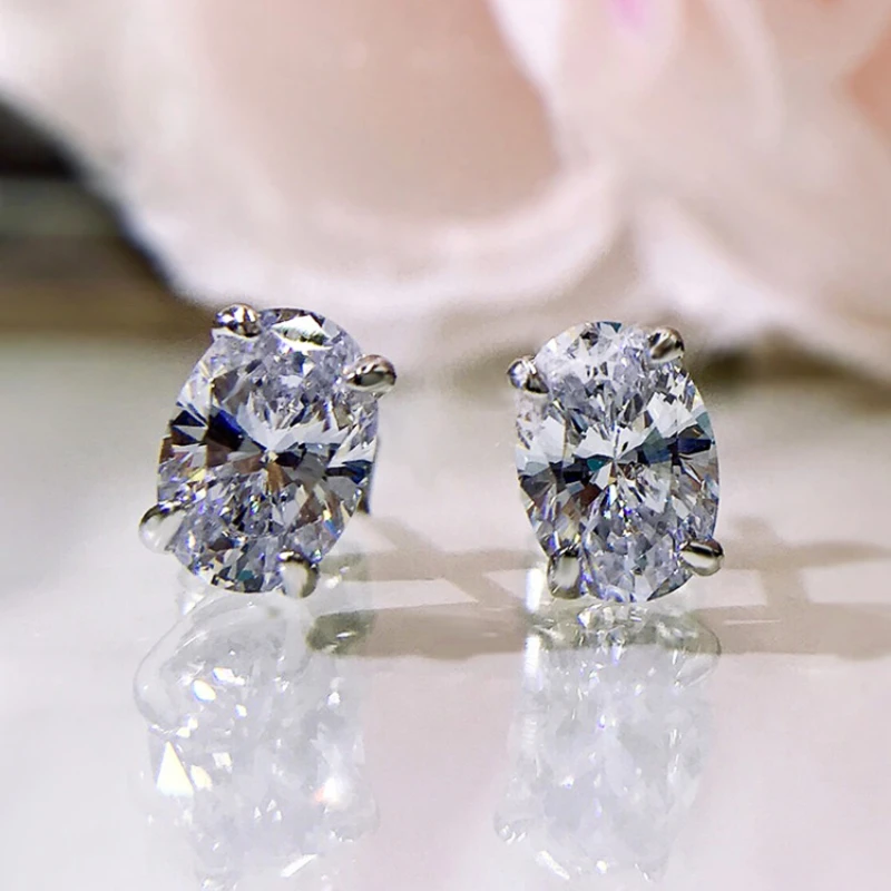 CAOSHI Simple Shiny Oval-shaped CZ Earrings for Female Graceful Lady Versatile Accessories Classical Elegance Women's Jewelry thumbnail 4