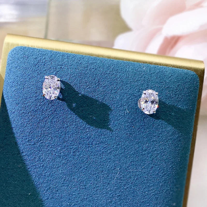 CAOSHI Simple Shiny Oval-shaped CZ Earrings for Female Graceful Lady Versatile Accessories Classical Elegance Women's Jewelry thumbnail 5