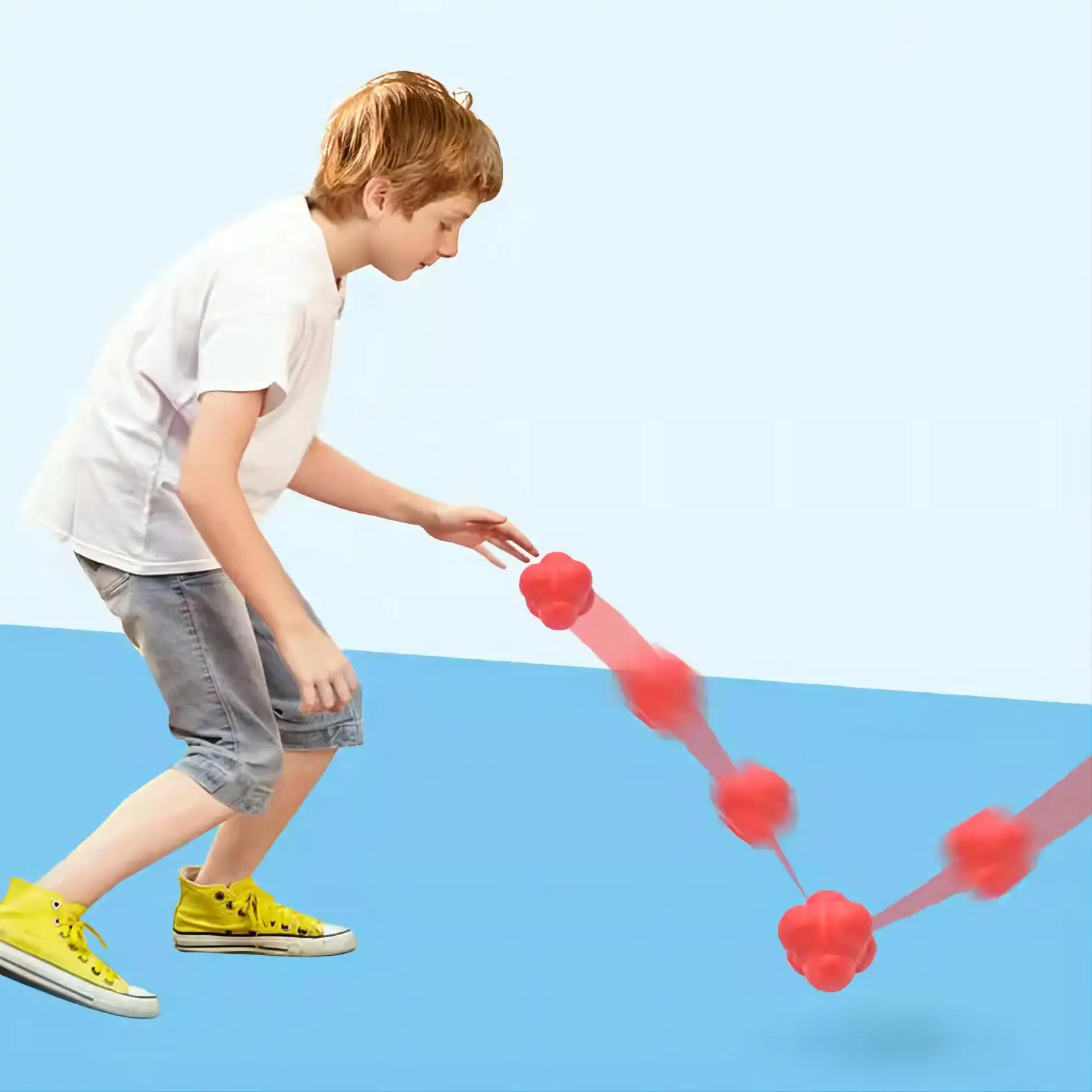 Hexagonal Reaction Ball Speed Agility Training Silicone Ball Coordination Reflex Sports Fitness Training Ball for Child Adult thumbnail 3