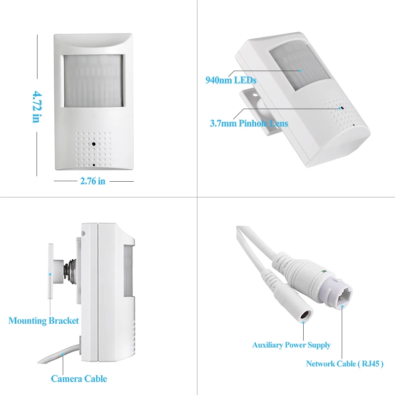 Revotech 940nm PIR Audio IP Camera 8MP/5MP HD Mini Indoor POE H.265 LED IR Night Vision Security CCTV System Video Surveillance thumbnail 5