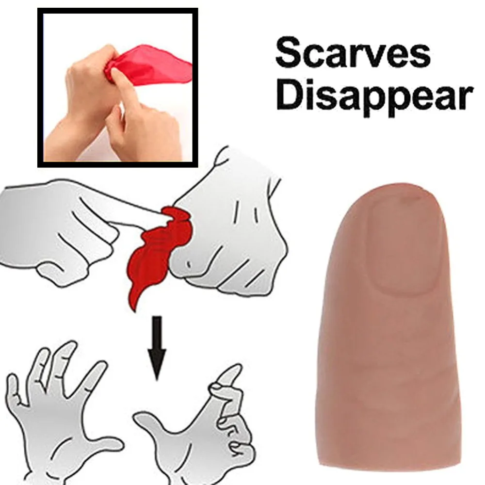 Fashion Finger Magic Tricks phantasy Props Close Up Vanish Appearing Plastic Finger Thumb Tip Red Silk Clothing thumbnail 6