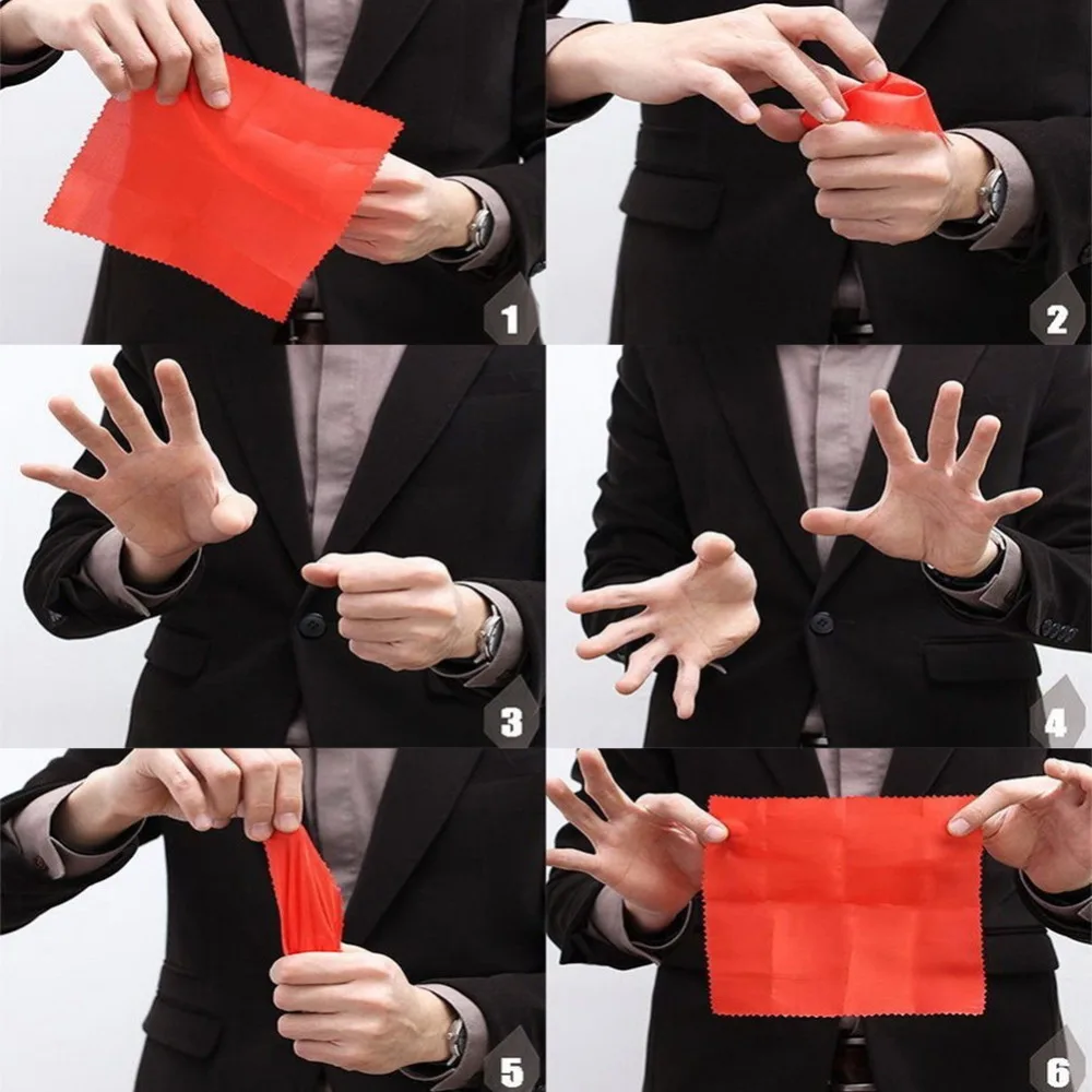 Fashion Finger Magic Tricks phantasy Props Close Up Vanish Appearing Plastic Finger Thumb Tip Red Silk Clothing thumbnail 3