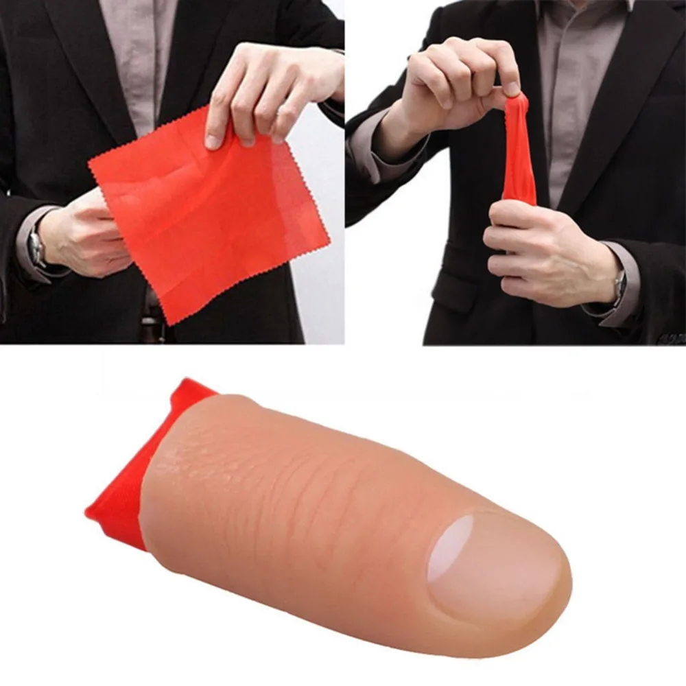 Fashion Finger Magic Tricks phantasy Props Close Up Vanish Appearing Plastic Finger Thumb Tip Red Silk Clothing thumbnail 5