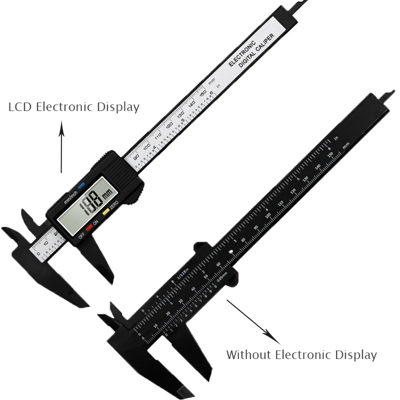 150mm 100mm Electronic Digital Caliper Carbon Fiber Dial Vernier Caliper Gauge Micrometer Measuring Tool Digital Ruler thumbnail 2