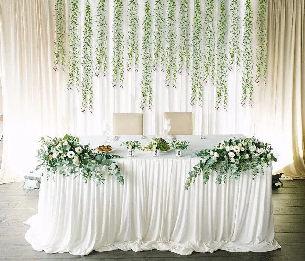 Artificial Ivy Willow Garland Fake Vines Lights String Green Hanging Plant for Wall Party Wedding Home Indoor Outdoor Decoration thumbnail 4