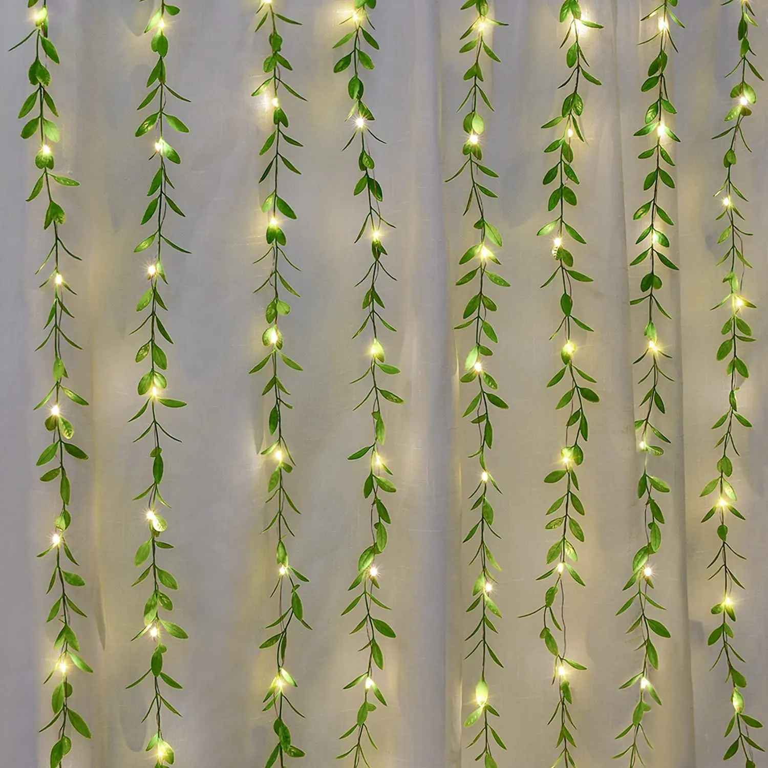Artificial Ivy Willow Garland Fake Vines Lights String Green Hanging Plant for Wall Party Wedding Home Indoor Outdoor Decoration thumbnail 5