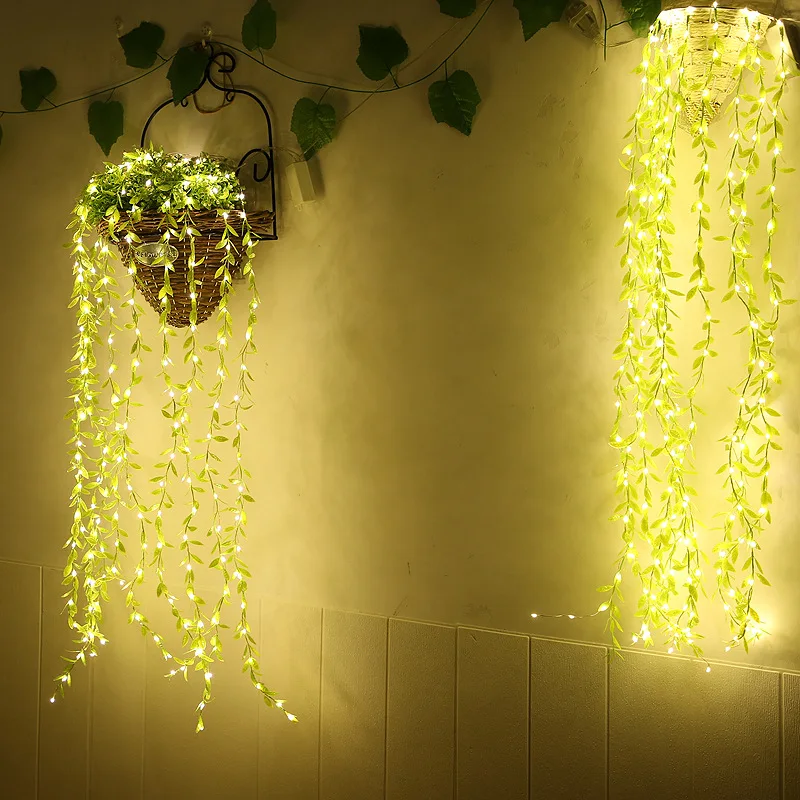 Artificial Ivy Willow Garland Fake Vines Lights String Green Hanging Plant for Wall Party Wedding Home Indoor Outdoor Decoration thumbnail 6