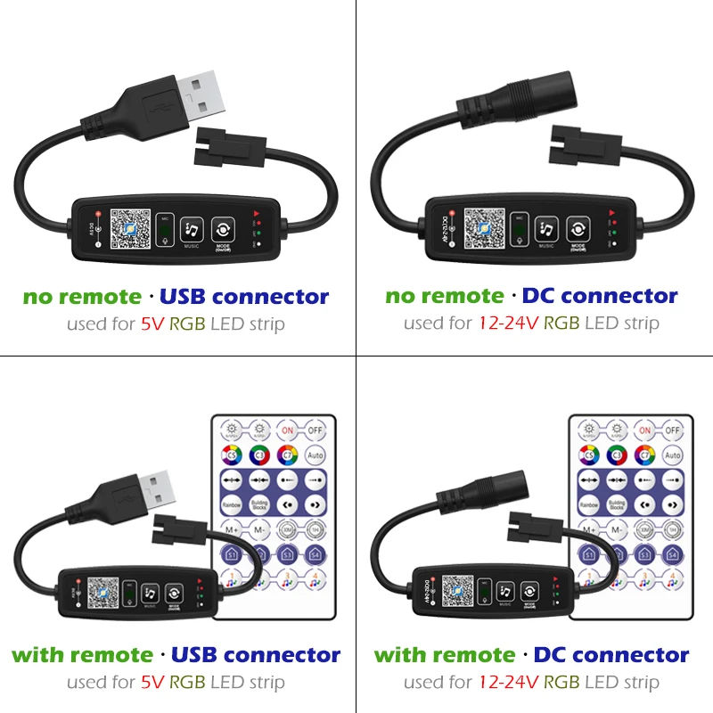 WS2811 WS2812B Bluetooth LED Pixels Strip Controller for Dream Color Tape Lights BT APP Music Control 28Keys Remote Controller thumbnail 4