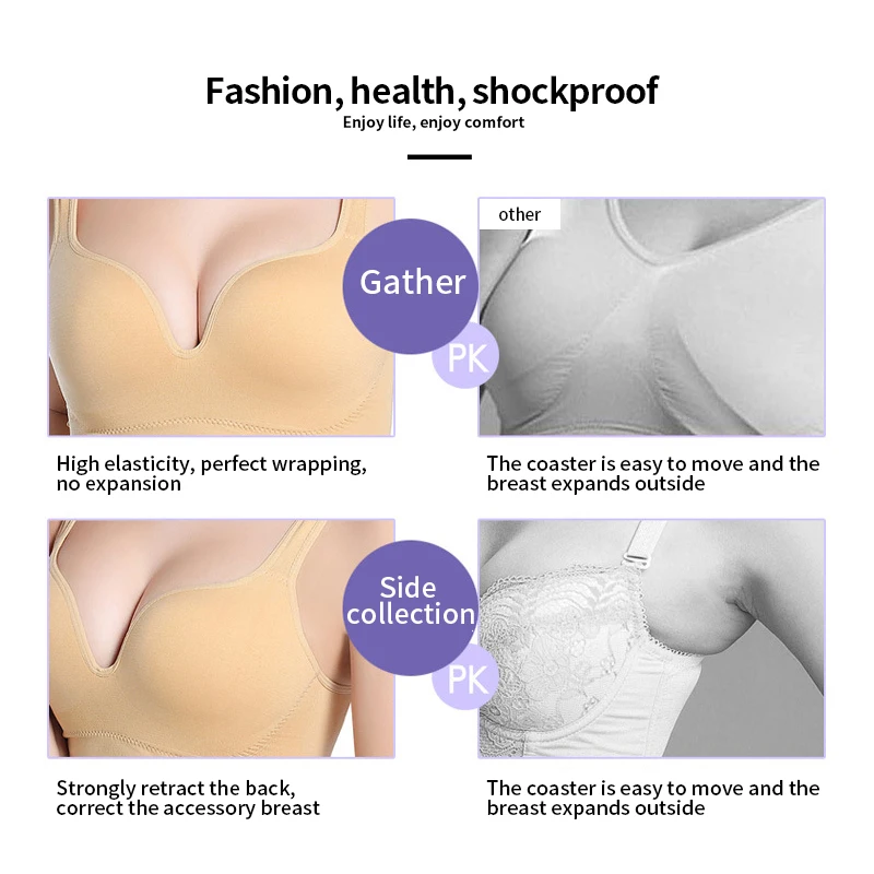 Women Wireless Sports Bra Fitness Running Vest Gym Workout Underwear Padded Tops Bralette Breathable Brassiere Push Up Bras thumbnail 3