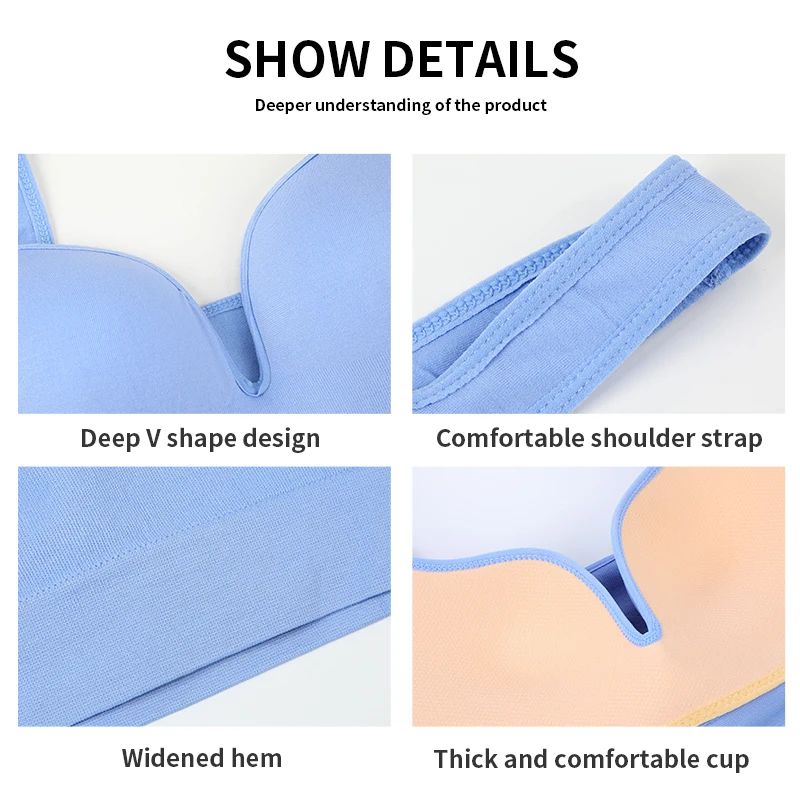 Women Wireless Sports Bra Fitness Running Vest Gym Workout Underwear Padded Tops Bralette Breathable Brassiere Push Up Bras thumbnail 4