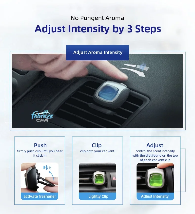 Febreze car vent clip Car Air Freshener Odor Eliminator Car Aromatherapy Clip Air Conditioning Outlet Decoration Light Fragrance thumbnail 4