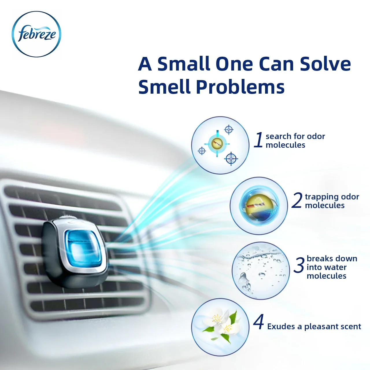 Febreze car vent clip Car Air Freshener Odor Eliminator Car Aromatherapy Clip Air Conditioning Outlet Decoration Light Fragrance thumbnail 5