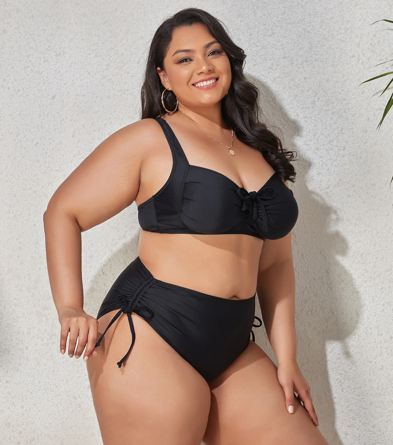 2025 New Plus Size Swimwear for Women Swimsuit Large Bathing Suits Two-piece High Waist Push Up Bikini Set Sexy Separate Stylish thumbnail 4