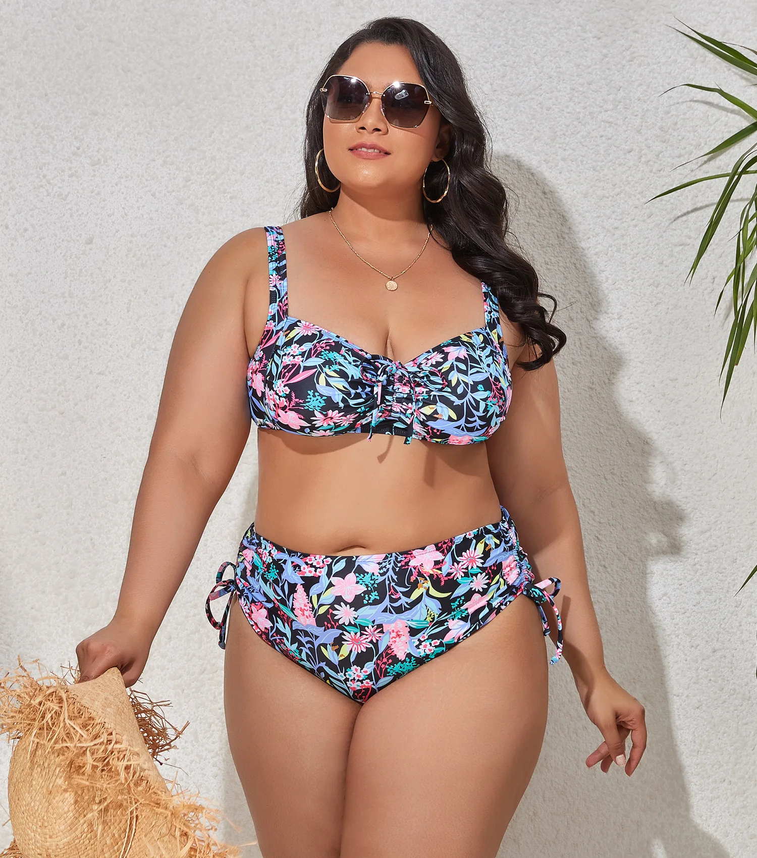 2025 New Plus Size Swimwear for Women Swimsuit Large Bathing Suits Two-piece High Waist Push Up Bikini Set Sexy Separate Stylish thumbnail 5