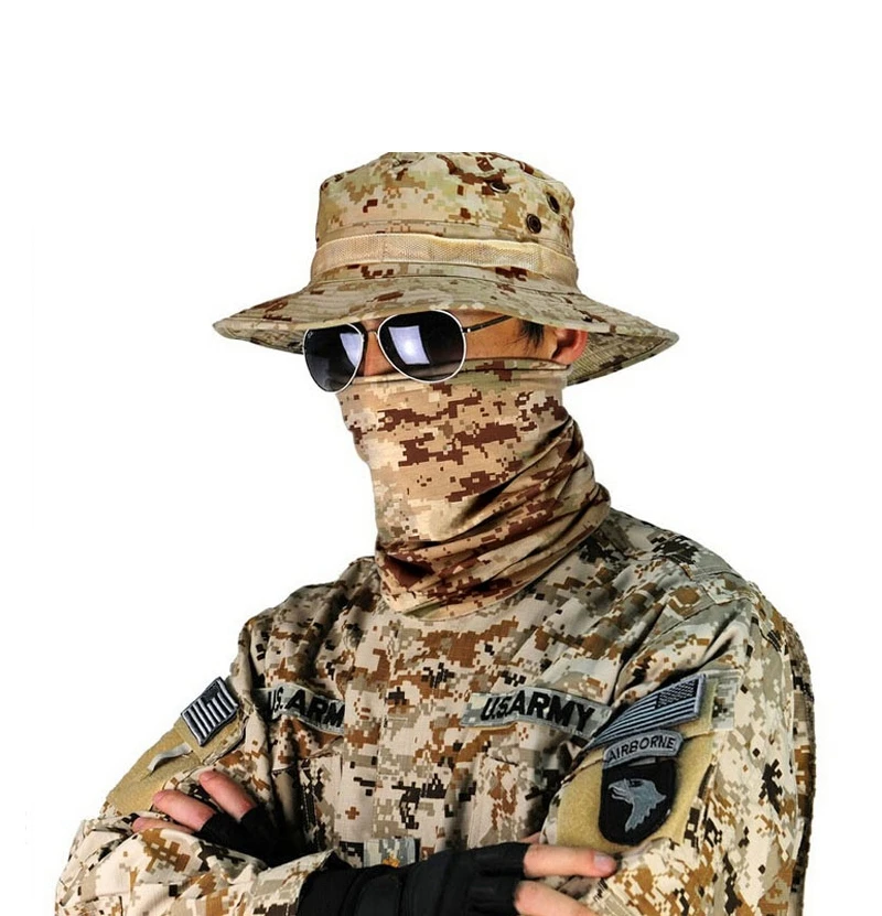 Camouflage Tactical Boonie Hats Camping Climbing Bucket Sniper Hat Men Outdoor Fishing Hiking Cap Sun Protective Boonie Caps thumbnail 4