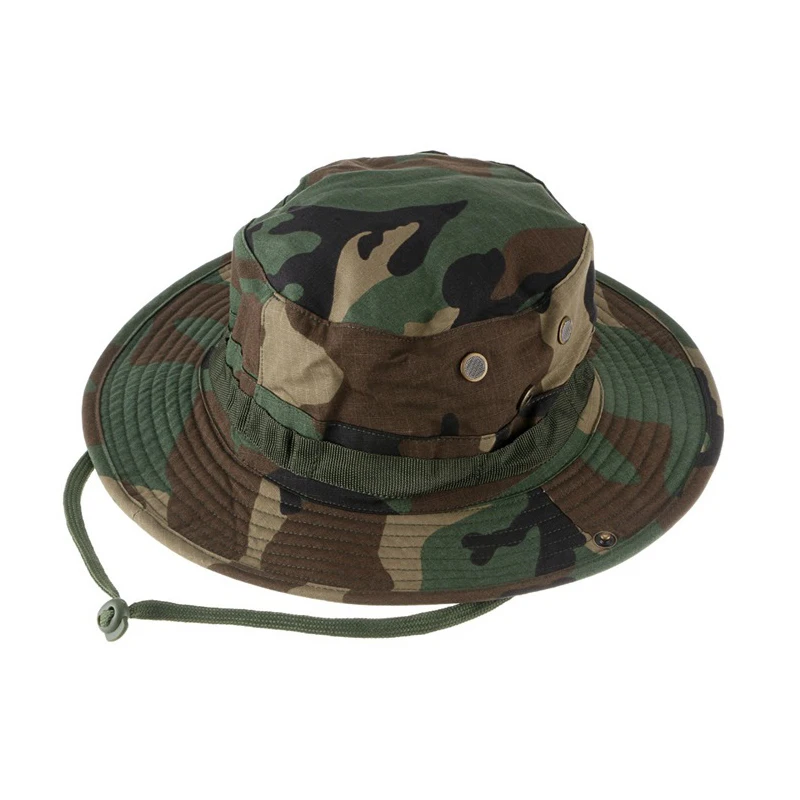 Camouflage Tactical Boonie Hats Camping Climbing Bucket Sniper Hat Men Outdoor Fishing Hiking Cap Sun Protective Boonie Caps thumbnail 5