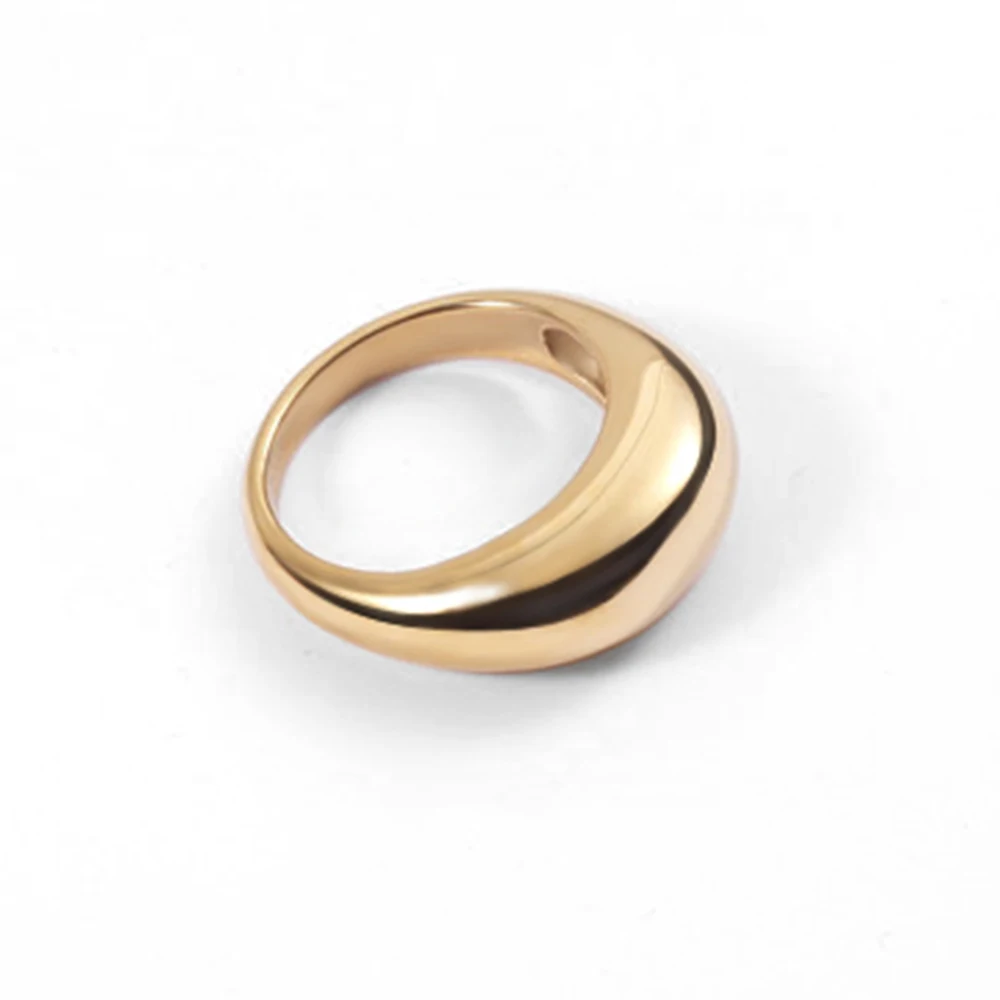 e-Manco Fashion Simple Stainless Steel Rings for Women Arc Rings Jewellery Geometric Ring Size 5 6 7 8 thumbnail 6