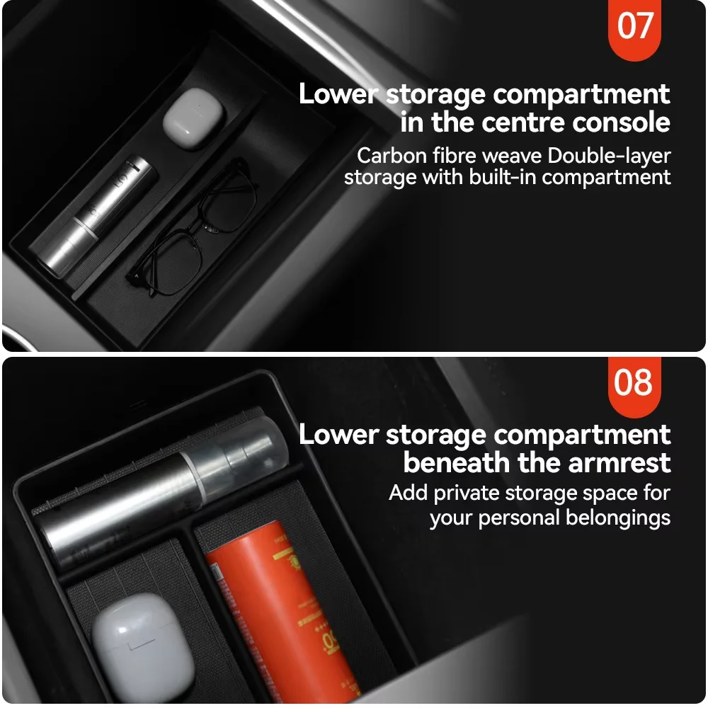 For Tesla Model 3/Y/YL Highland Juniper 2026 Center Armrest Hidden Storage Box Cup Holder Console Organizer Box Accessories thumbnail 5