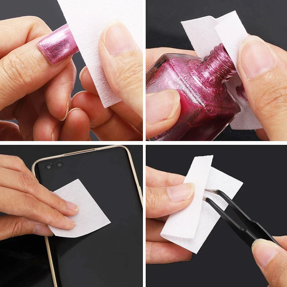 100/200/300Pcs Nail Wipe Cotton Pads Gel Nail Polish Acrylic Remover Lint Free Cotton Nail Wipes thumbnail 6