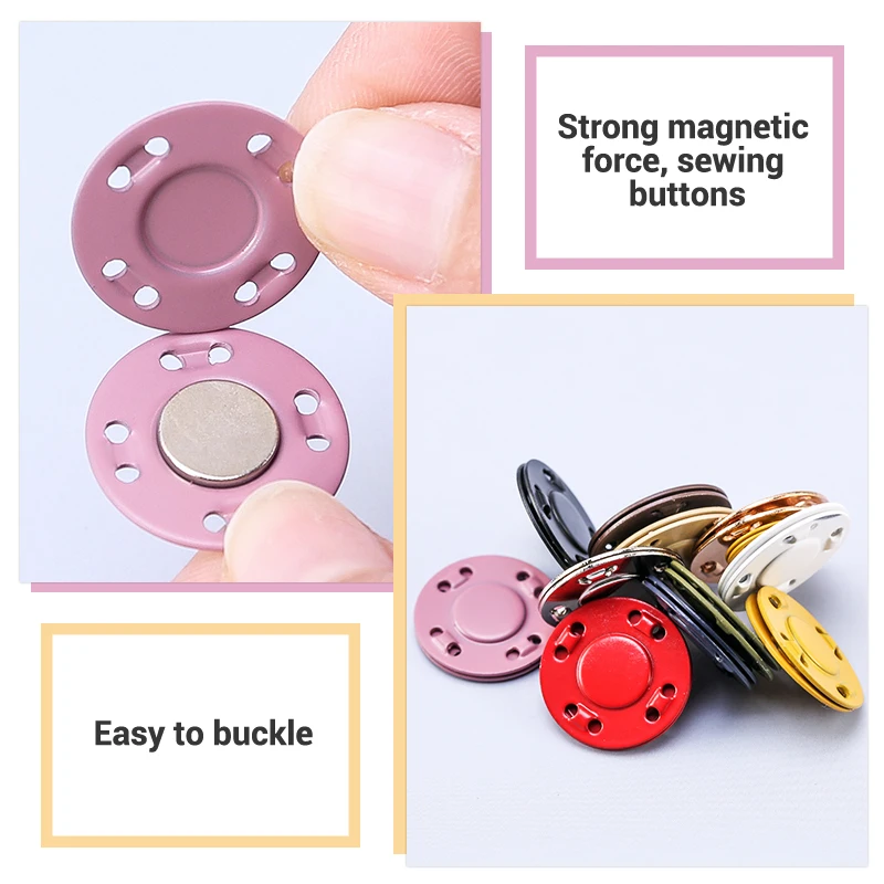 5 Pairs Sewing Metal Buttons Magnet Stone Colorful Automatic Magnetic Snap Buttons Invisible Suitcase Bag Coat Buckle DIY Craft thumbnail 2