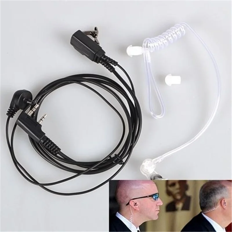 5pcs Air Acoustic Tube Earpiece 2 Pin Headset Mic PTT for Kenwood Walkie Talkie HYT BaoFeng GT-3 UV-5R UV-6R KG-UVD1P PX-777 thumbnail 2